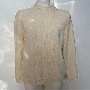 Alfred Dunner Mock Neck Cable Knit Sweater
